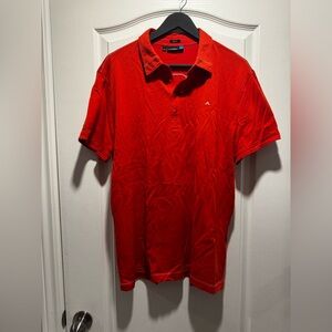 J. Lindeberg red golf polo shirt